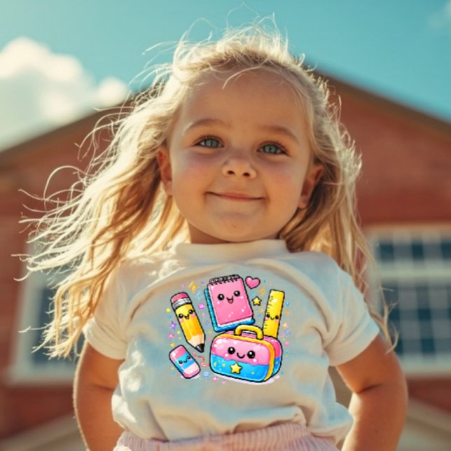 Y2K School Supplies Cute Kids Tee (Skapare uppladdad)