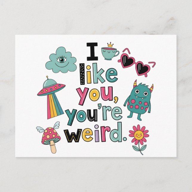 Y2K Stickerbomb Trendy Indie Pop Art Vykort (Framsida)