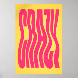 Y2K-typografi Affisch, Rosa Retro Fet Stil Poster