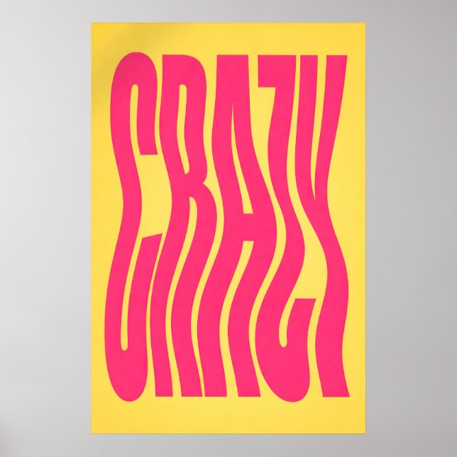 Y2K-typografi Affisch, Rosa Retro Fet Stil Poster (Framsidan)