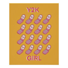 Y2K Vänd Telefoner Heart Mönster