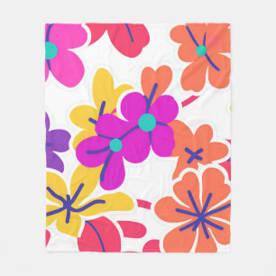 Y2K Vibrant Wildblomma Fold Retro Vår Design Fleecefilt