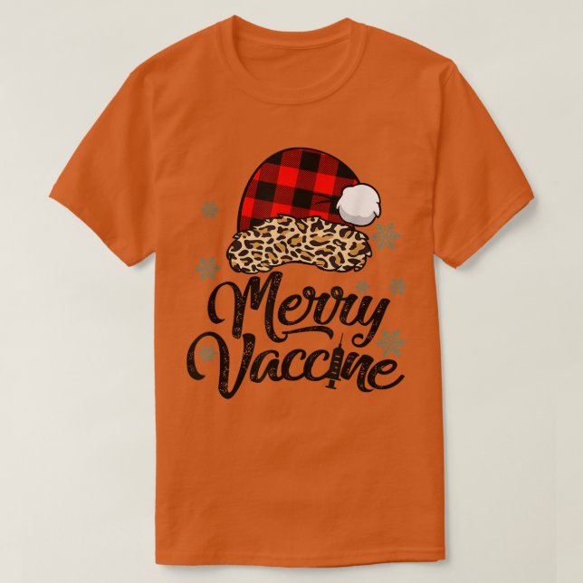 Y4Ry Leopard Santa Hat Merry Vaccine Christmas Xma T Shirt (Design framsida)