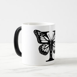 Y Alphabet black butterfly Magisk Mugg