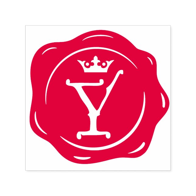 Y - Antique Vax Seal Gothic Krona Initial Brev Självfärgande Stämpel (Design)