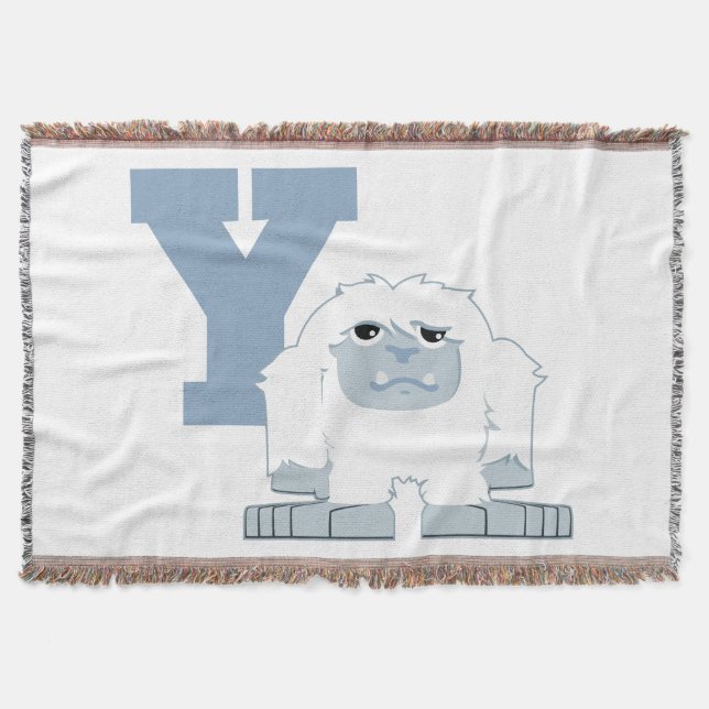 Y är för Yeti Cute Tecknad Yeti Monster Mysfilt (Framsidan)