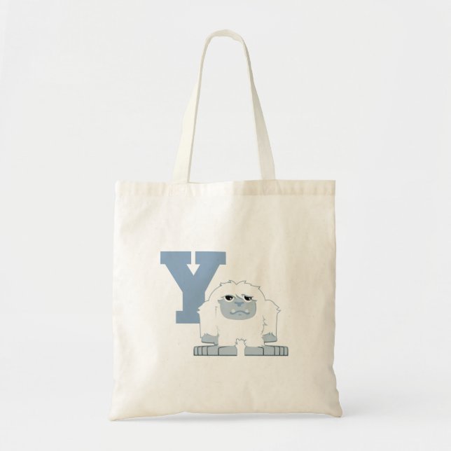 Y är för Yeti Söt tecknad Yeti-monster Tygkasse (Framsidan)