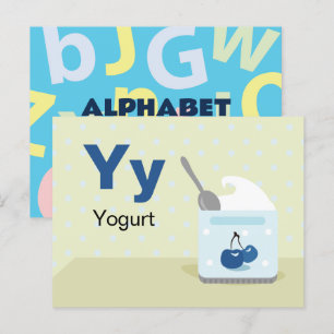 Y är för Yogurt - Alphabet Flash Card Vykort