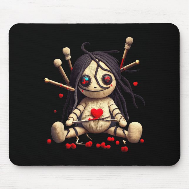 Y Cute Sitting Voodoo Doll Halloween Valentine Day Musmatta (Framsidan)