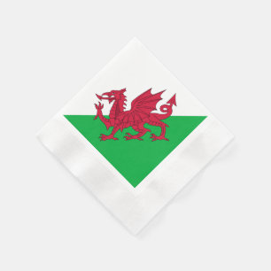 Y Ddraig Goch: Welsh Flagga Coining Napkins Pappersservett