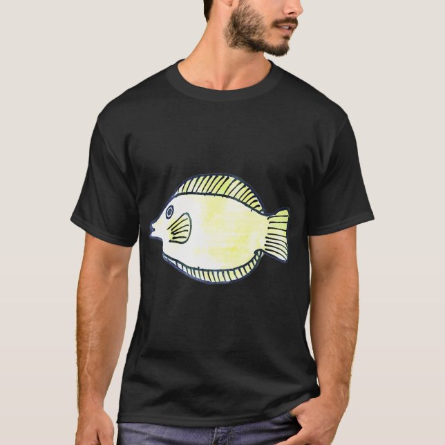 Y för gul kirurgfisk t shirt (Framsida)