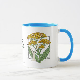 Y för Yarrowblommaalfabet Mugg