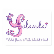 Y för Yolanda initial doodle art namn