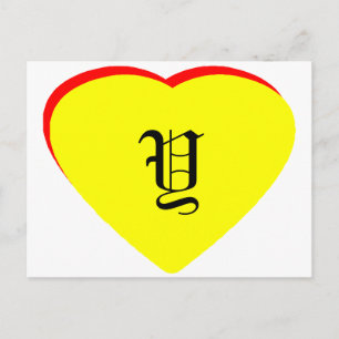 "Y" Heart Gult Red Wedding bjudande MUSEUM Inbjudan Vykort