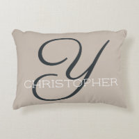 Y Initial Personlig Namn Taupe Tan Neutral Chic