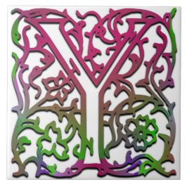 Y Monogram "Besque Garden" keramiskt plattor Kakelplatta
