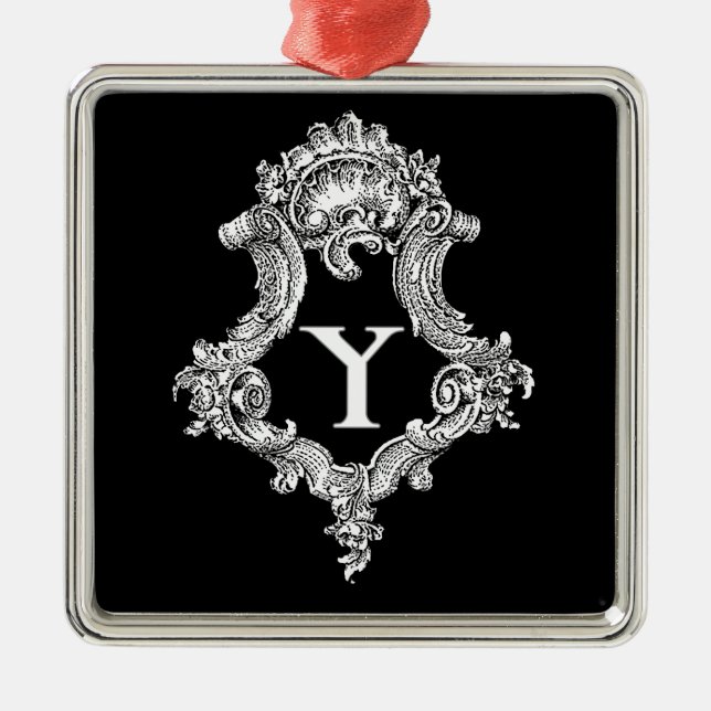 Y Monogram initial Julgransprydnad Metall (Framsidan)