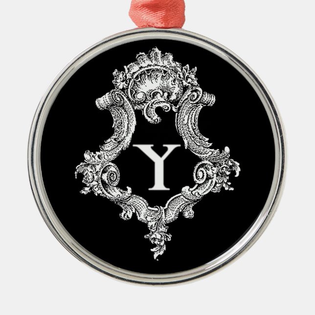 Y Monogram initial Julgransprydnad Metall (Framsidan)