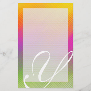 Y-monogramen "solsken skvalpar" fodrat fint brevpapper