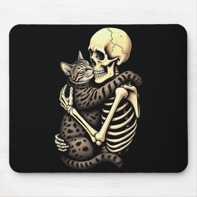 Y Skeleton Hugging Cat Halloween Lovers Human Pro  Musmatta (Framsidan)