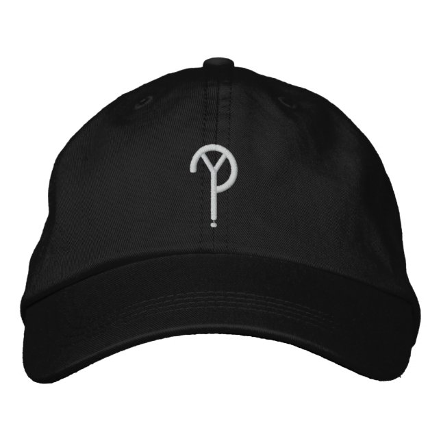Y? - Symbol Hat-Black (Färg är utbytbart) Broderad Keps (Framsida)