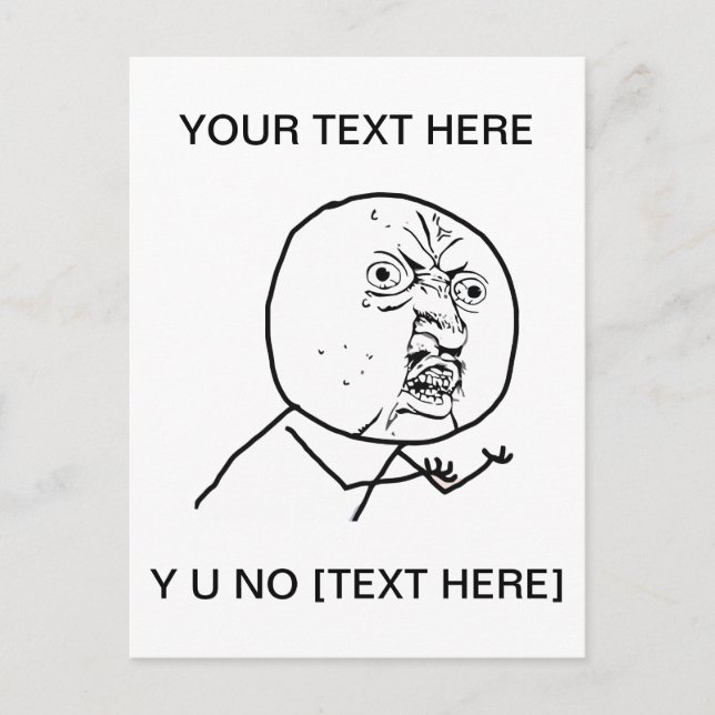 Y U NEJ - vykort för Lodrät (Framsida)