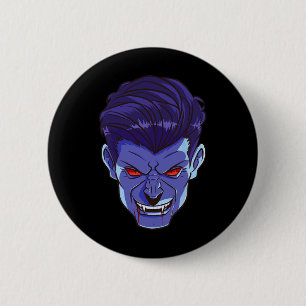 Y Vampire Halloween Monster Ansikte Scary Fangs Co Knapp