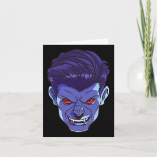 Y Vampire Halloween Monster Ansikte Scary Fangs Co Kort