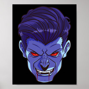 Y Vampire Halloween Monster Ansikte Scary Fangs Co Poster