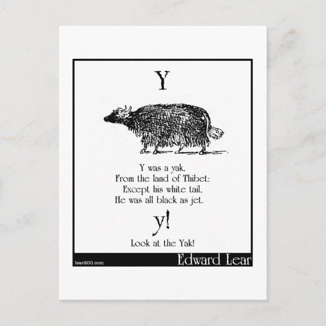 Y var en yak vykort (Framsida)