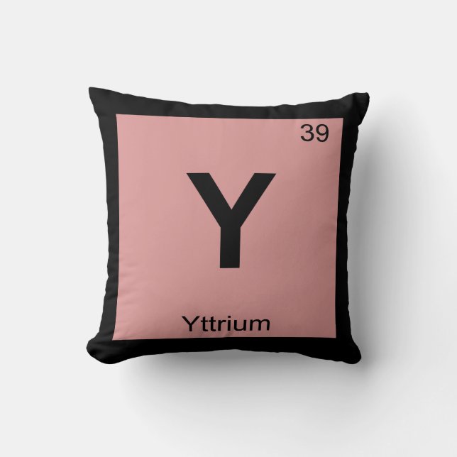 Y - Yttrium kemi periodiska systemet symbol Kudde (Framsida)