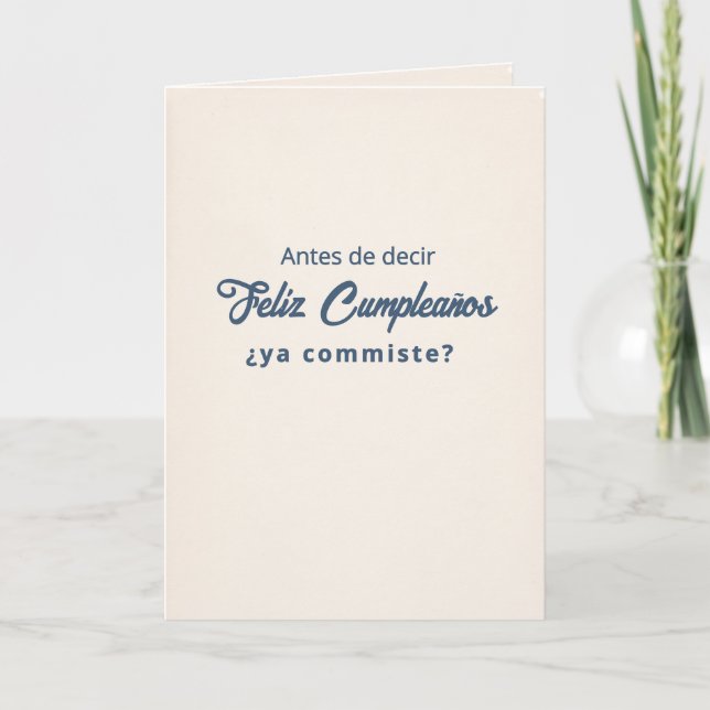 Ya Comiste? Födelsedagskort Kort (Framsida)