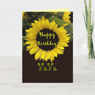 Ya Grattis på födelsedagen med Cheerful Solros Kort