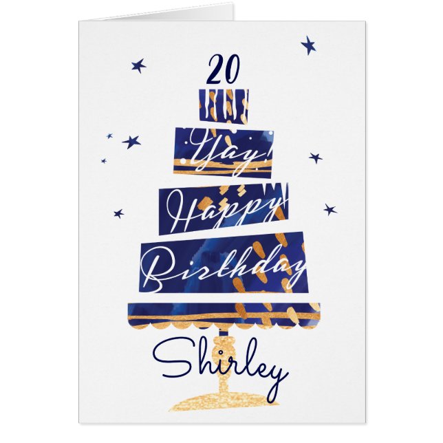 "Ya! Grattis på födelsedagen" Modern marin kummel  Hälsningskort (Framsidan)