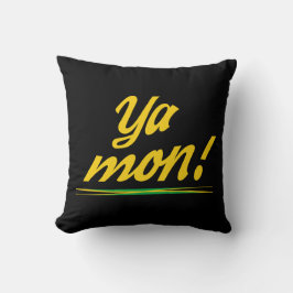Ya Mon Jamaican Patois och Flagga Kudde