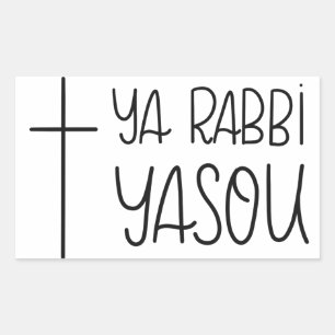 Ya rabbinYasou (nolla-Lord Jesus) Handlettered Rektangulärt Klistermärke