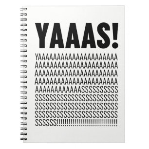 Yaas Black Typography Anpassningsbar Background Fä Anteckningsbok
