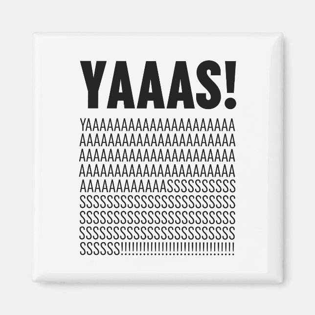 Yaas Black Typography Anpassningsbar Background Fä Magnet (Framsidan)