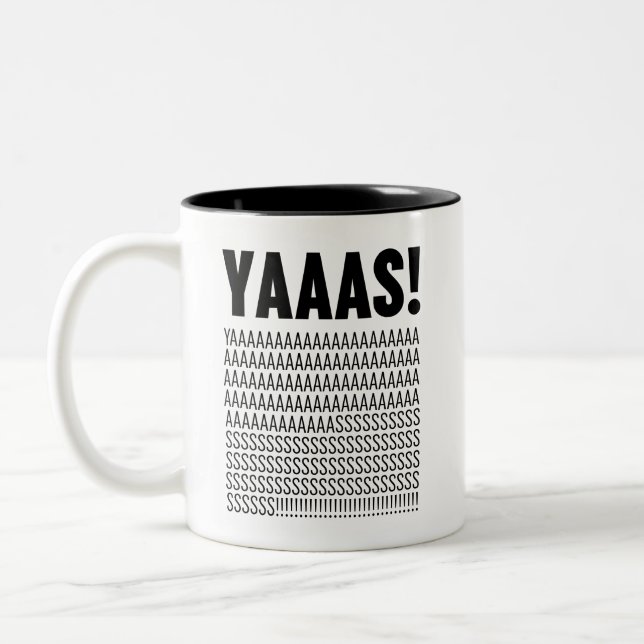 Yaas Black Typography Två-Tonad Mugg (Vänster)