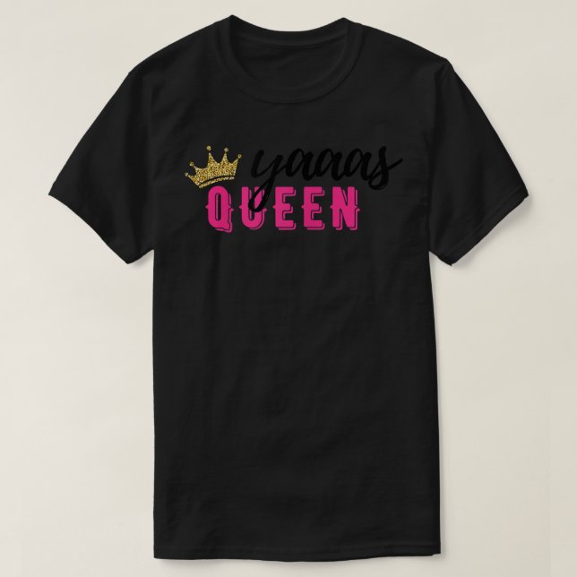 Yaas Queen Modern Trendig Black Rosa Gift for BFF T Shirt (Design framsida)