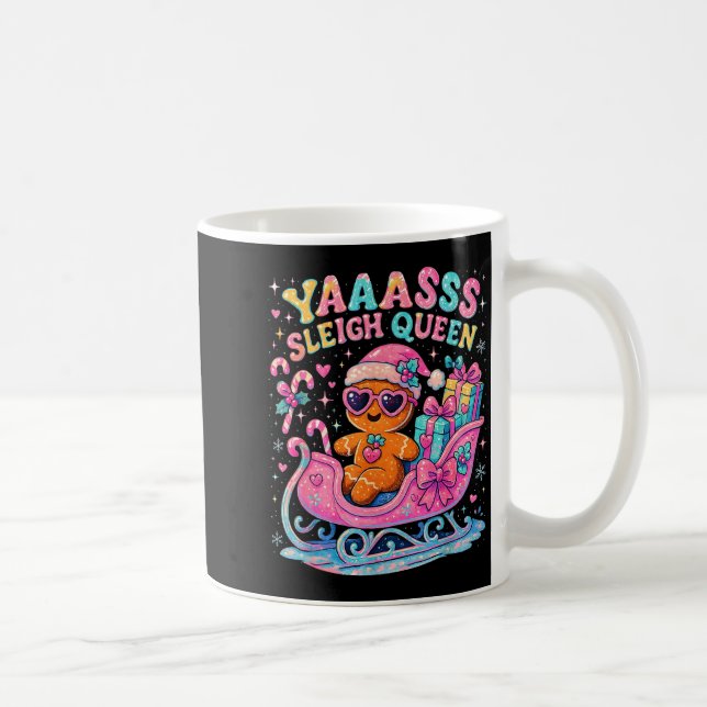 Yaas Sleigh Queen Cute Gingerbread Christmas Tee  Kaffemugg (Höger)