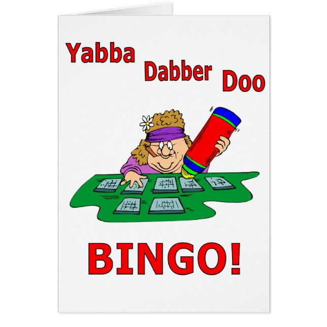 Yabba Dabber Doo - BINGO Hälsningskort (Framsidan)