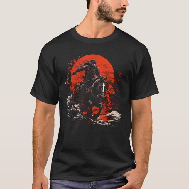 Yabusame Horseback Archery Samurai Warrior Japan A T Shirt (Framsida)