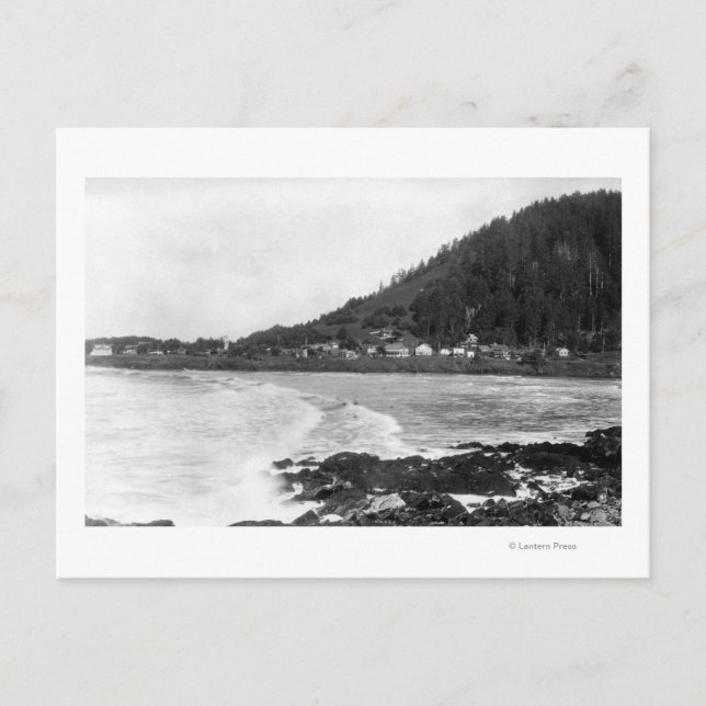 Yachat, Oregon Town View och Ocean Photographic Vykort (Framsida)