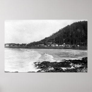 Yachats den Oregon townen beskådar, och hav Poster