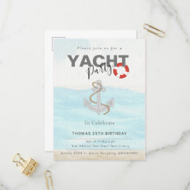 Yacht Boat Cruise Födelsedagsfest Inbjudan Vykort