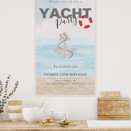 Yacht Boat Cruise Födelsedagsfest Poster