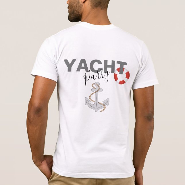 Yacht Boat Cruise Födelsedagsfest T Shirt (Baksida)