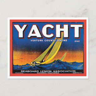 Yacht Brand Ventura County Lemons Vintage Låda La Vykort
