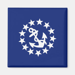 Yacht Flagga Anchor Stars-symbol på Blue Magnet